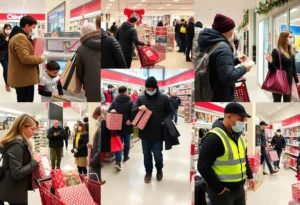 People shopping and returning gifts safely during the holiday season in Memphis