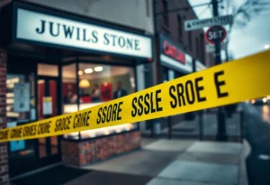 Investigation scene of a jewelry store robbery in Memphis