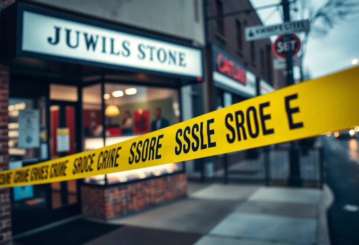 Investigation scene of a jewelry store robbery in Memphis