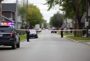 Police investigate a shooting scene in Nutbush neighborhood, Memphis.