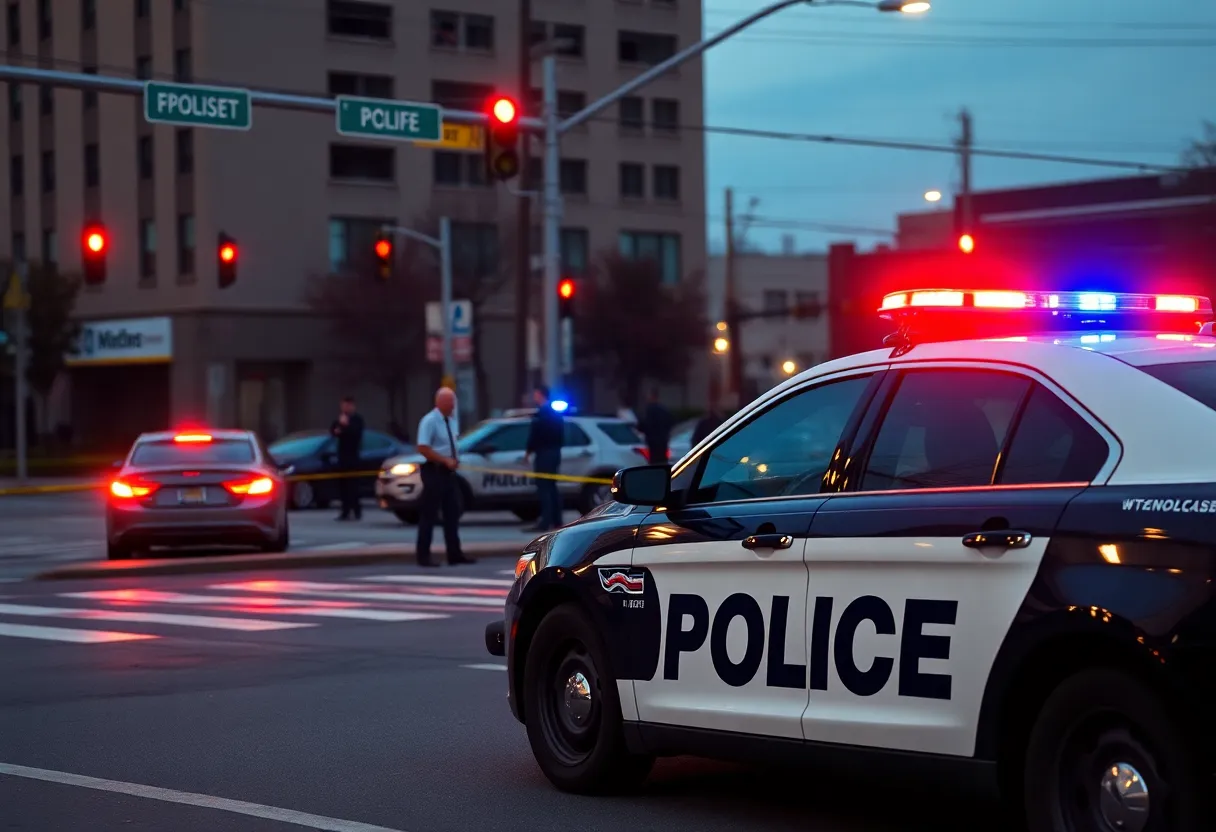 Police cruiser in Memphis at an intersection