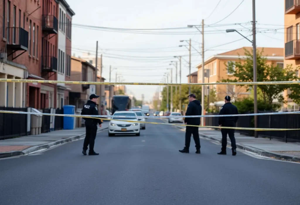 Police investigation scene in Nutbush neighborhood of Memphis
