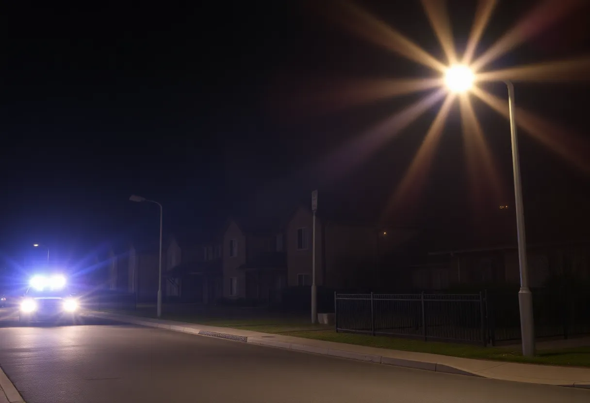 Police lights at a crime scene in Memphis
