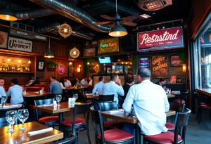A vibrant view of Memphis restaurants with diverse dining options.