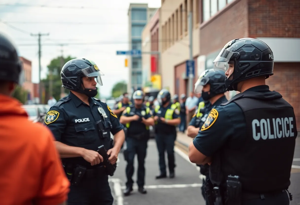 Law enforcement officers conducting a safety operation in Memphis