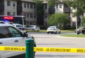Police investigating a shooting scene at Pendleton Place Apartments in Memphis.