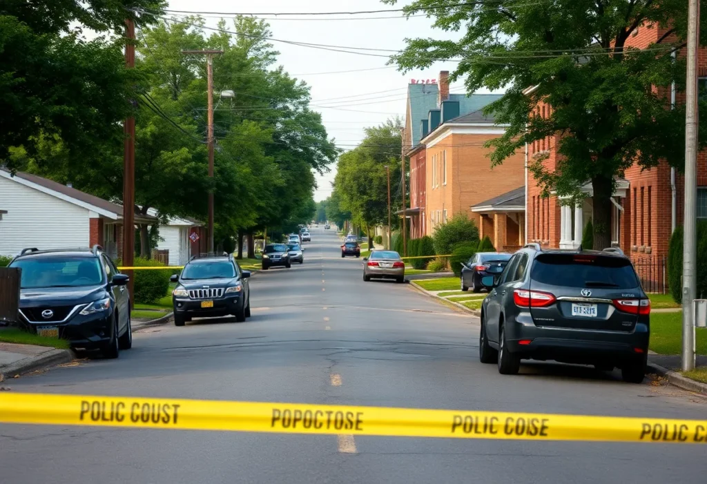 Neighborhood in Memphis with police presence