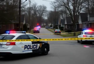 Police cars at a crime scene in Memphis