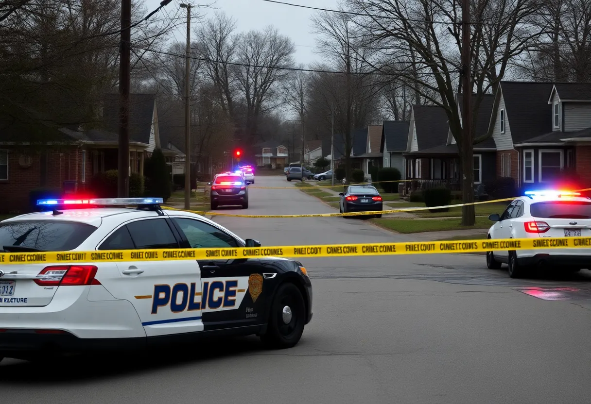 Police cars at a crime scene in Memphis