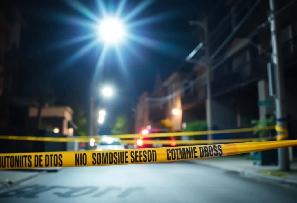 Police lights and caution tape at a shooting scene in Memphis