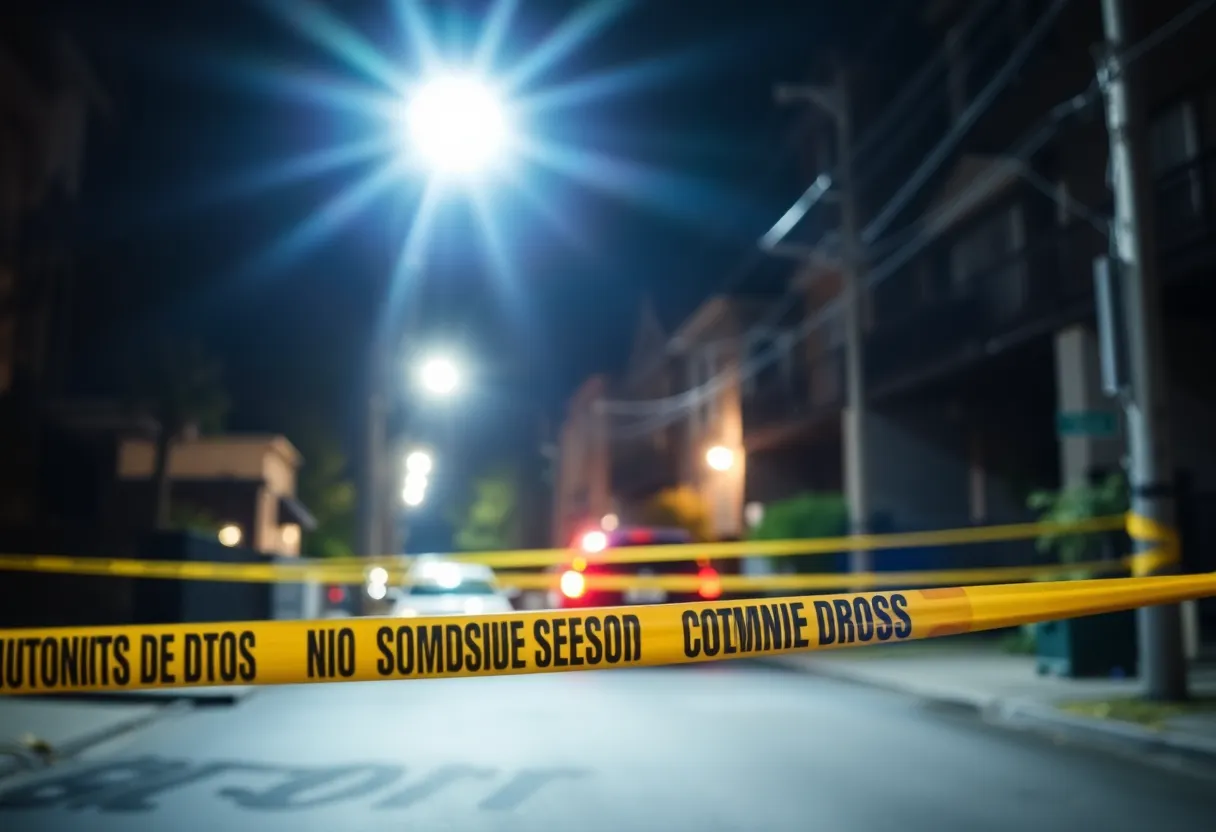 Police lights and caution tape at a shooting scene in Memphis