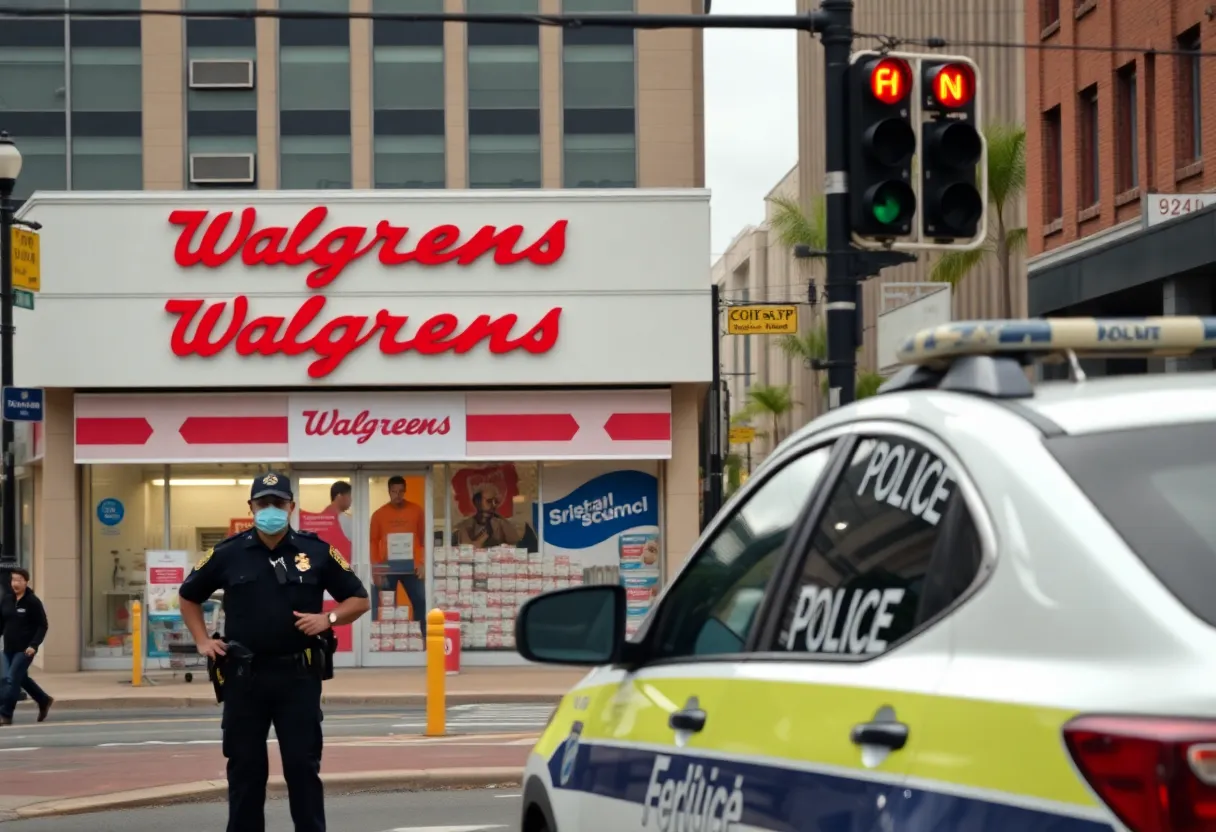 Police near Walgreens in Midtown Memphis after a shooting incident.