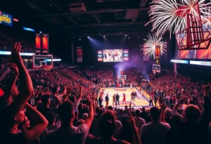 Crowd enjoying Memphis sports games and New Year's Eve celebrations