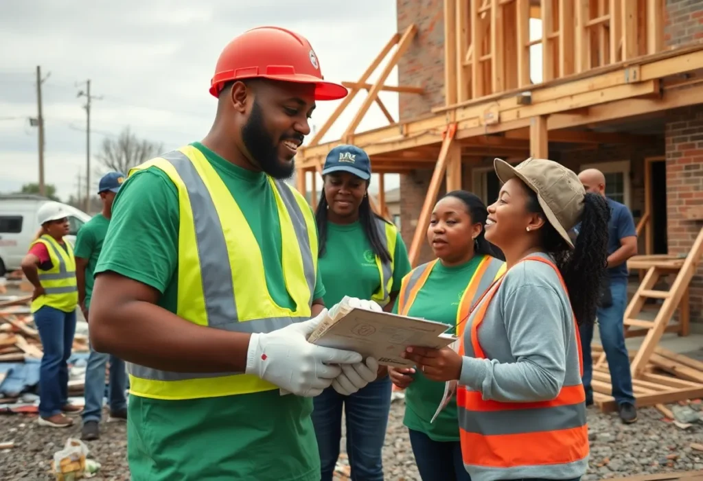 Volunteers working on rebuilding homes in Memphis after tornado damage