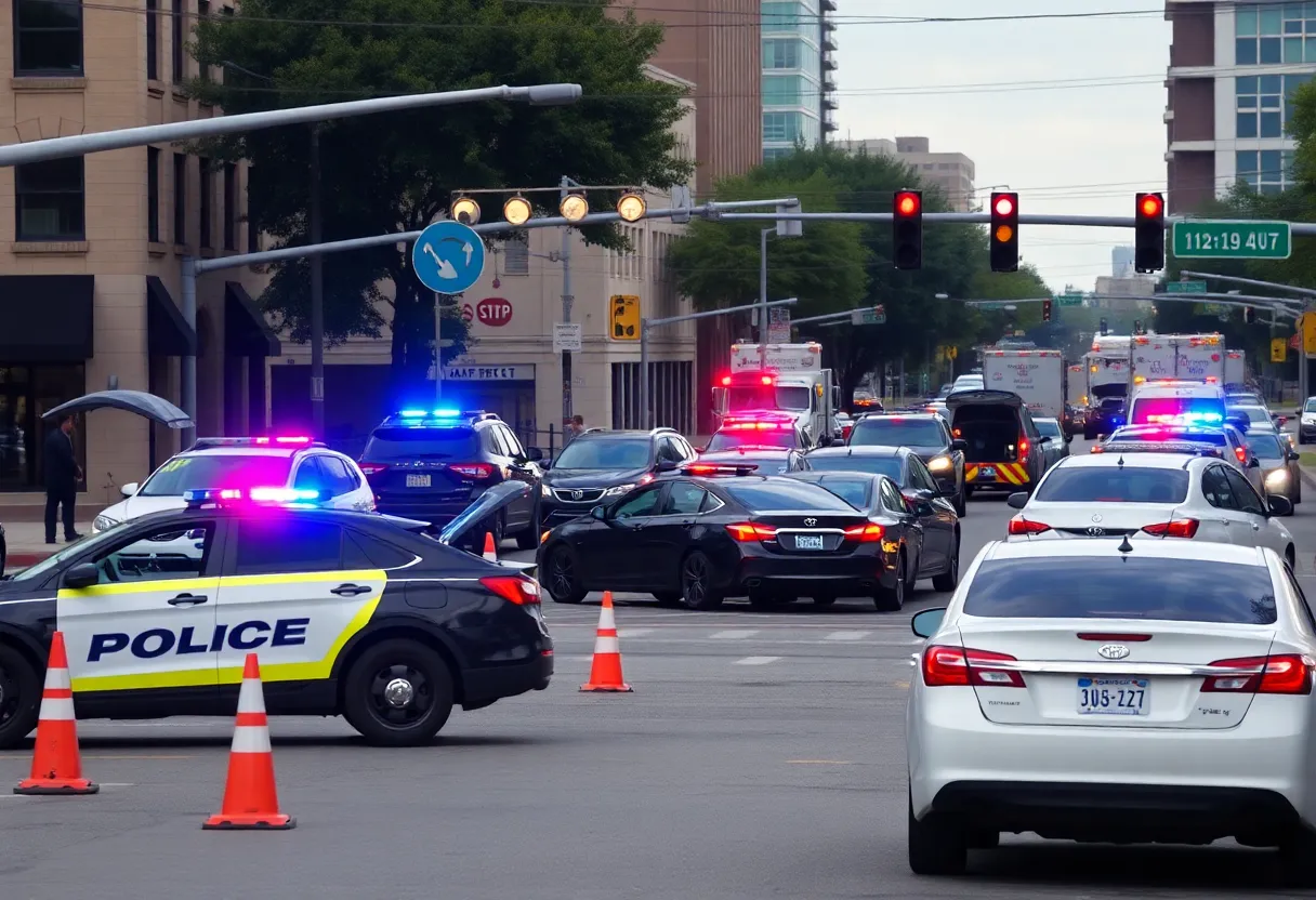 Emergency responders at a vehicle collision scene in Memphis
