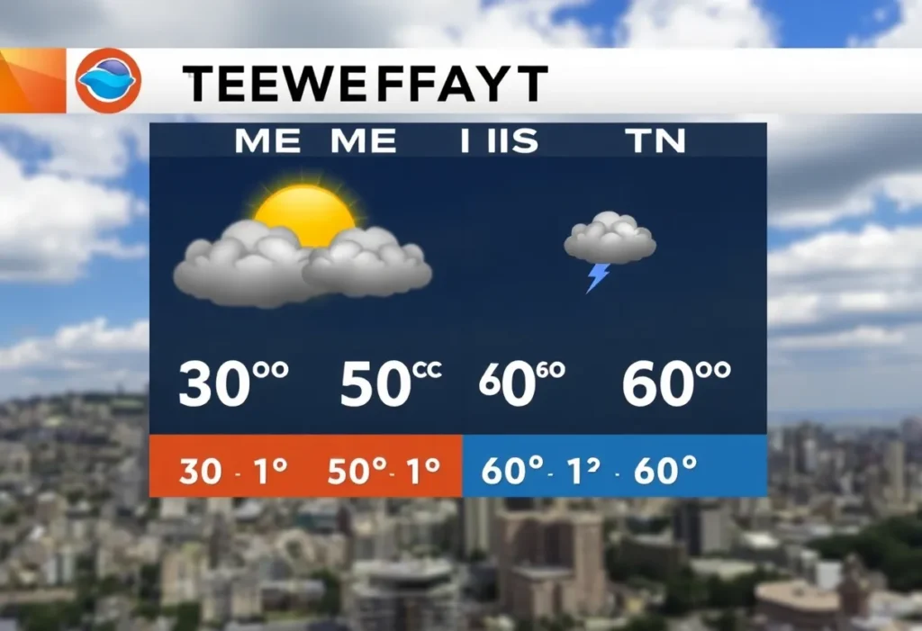 Weather forecast for Memphis, TN showing various weather conditions.