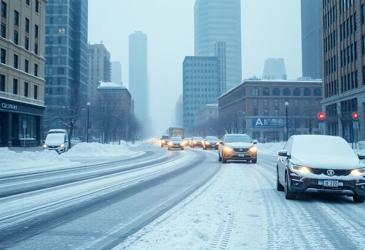 City of Memphis under severe winter weather conditions