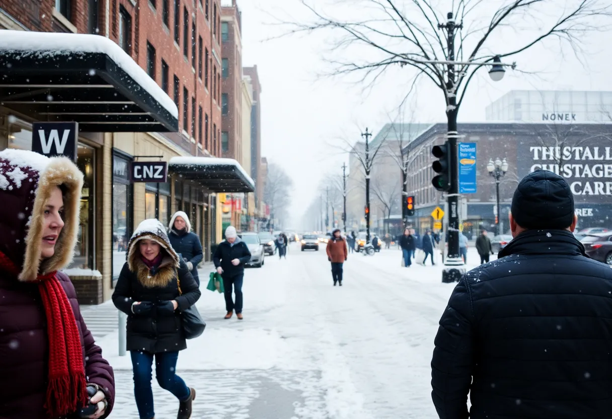Snow-covered streets of Memphis during the Arctic blast
