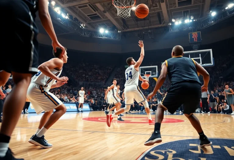 Exciting basketball game action featuring the Memphis Grizzlies and competitive atmosphere.