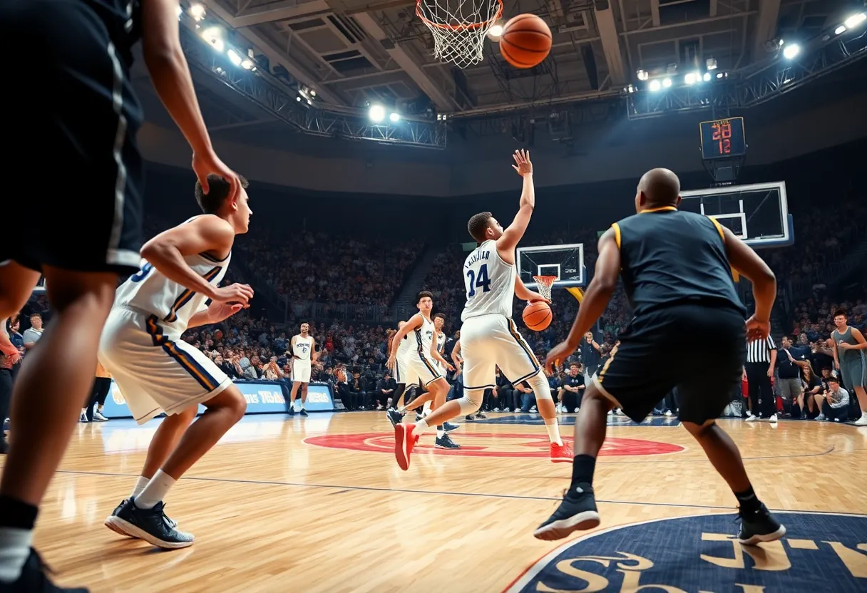 Exciting basketball game action featuring the Memphis Grizzlies and competitive atmosphere.