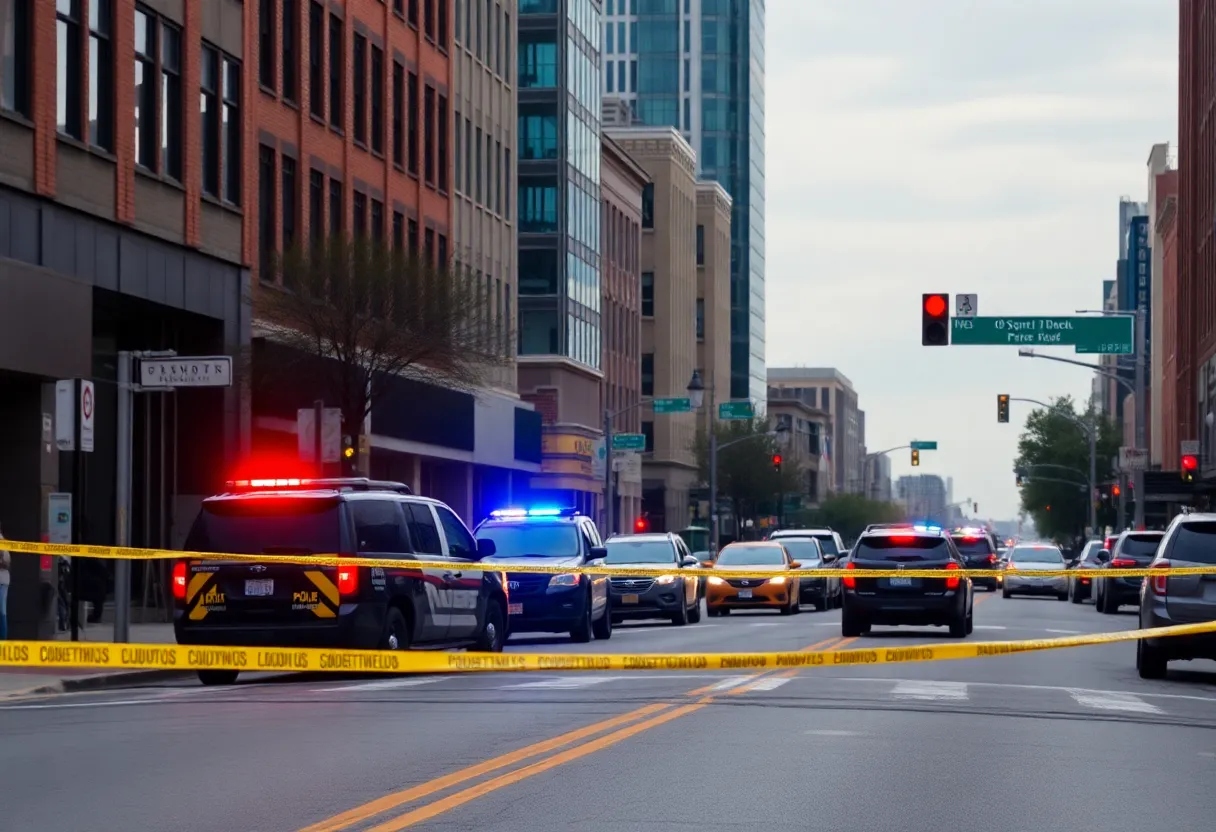 Police at the scene of a shooting in Memphis