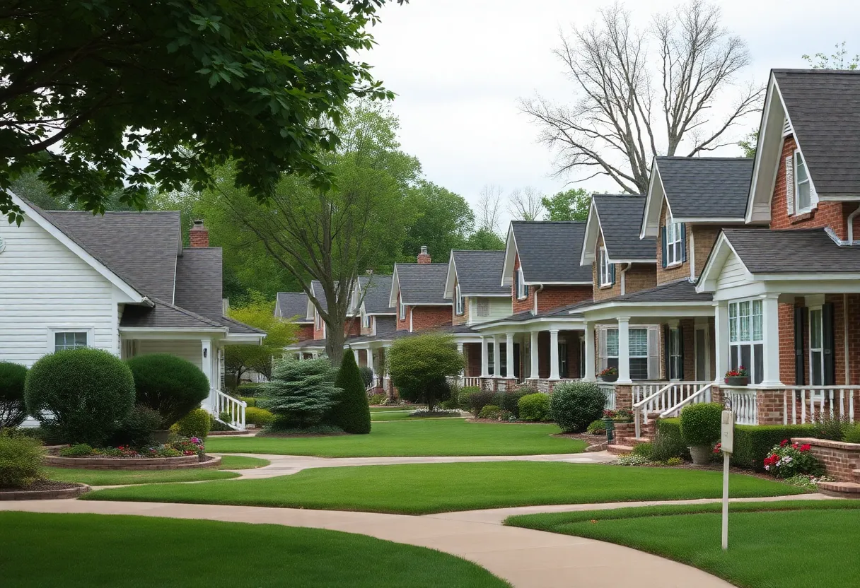 Suburban neighborhood in Memphis showcasing homes and greenery