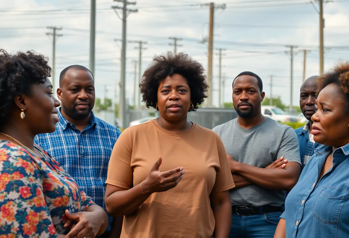 A group of concerned Memphis residents discussing utility issues.