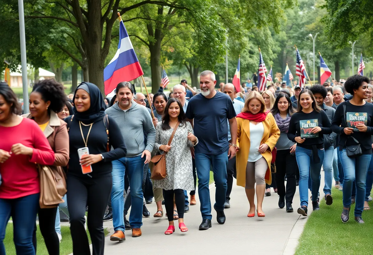 Community members participating in the MLK Jr. Unity Walk