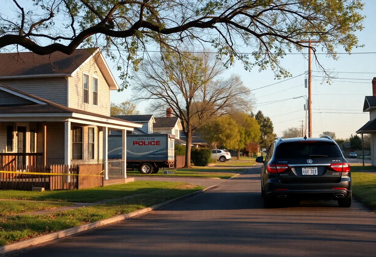 Neighborhood in Mud Island, Memphis after a shooting incident