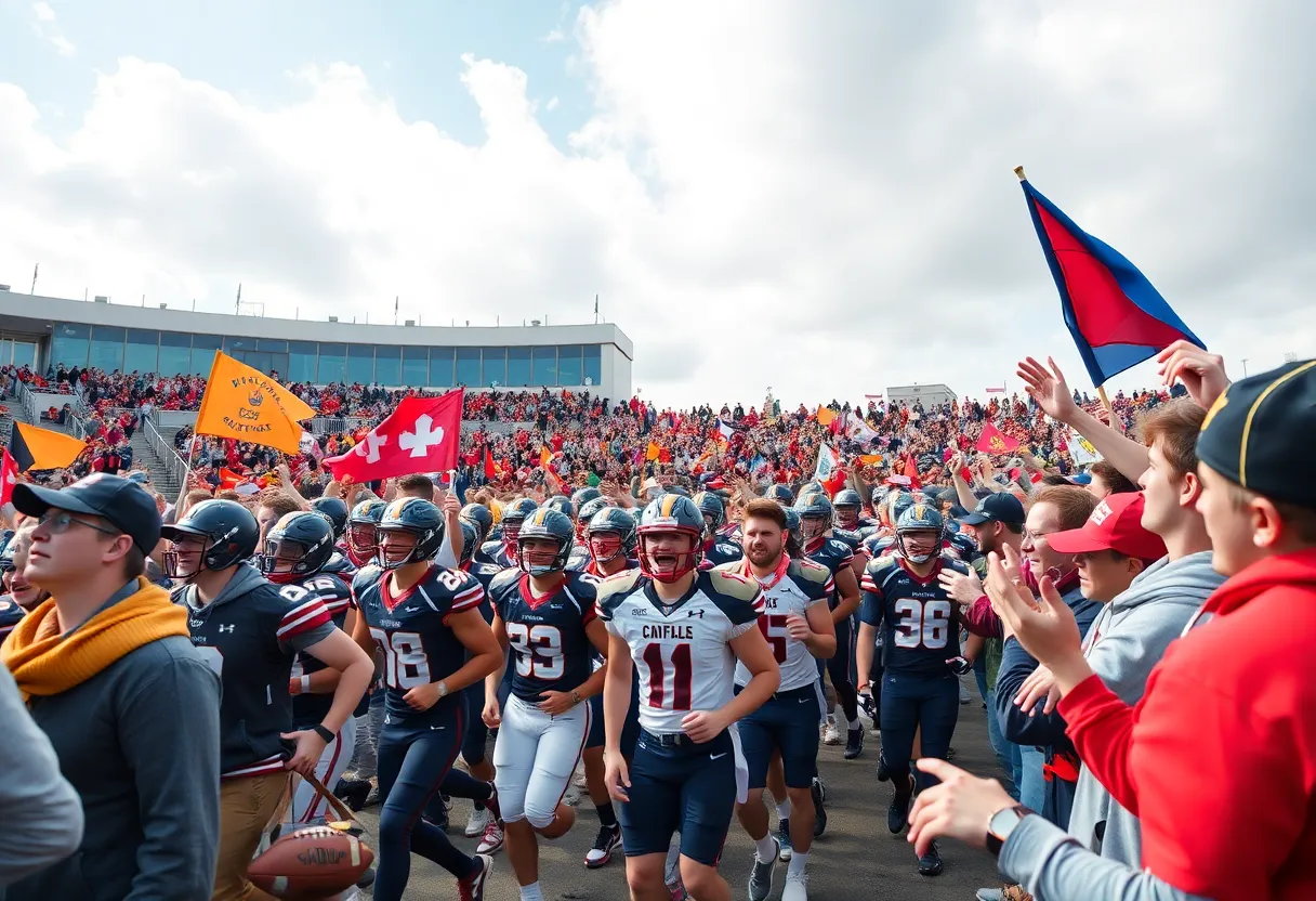 Navy Midshipmen football team arriving at stadium in Memphis for AutoZone Liberty Bowl