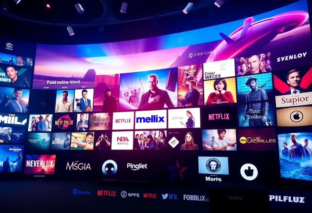Illustration of streaming icons and entertainment elements representing Netflix and Warner Bros. acquisition.