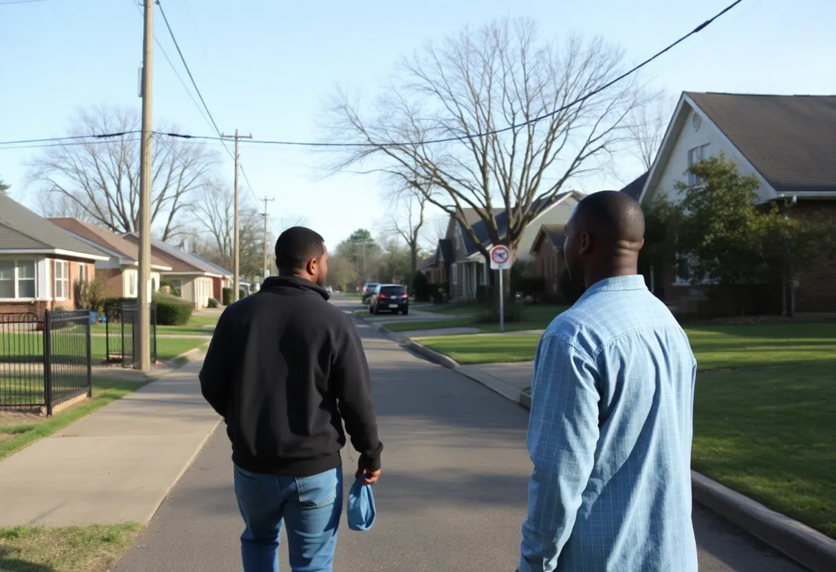 Residential neighborhood in Nutbush, Memphis, promoting community safety