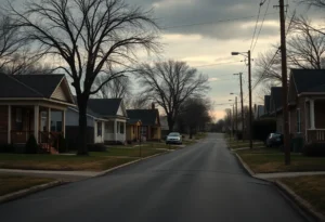 A quiet street in the Nutbush neighborhood of Memphis, TN