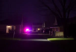 Police at the scene of a shooting in Nutbush neighborhood, Memphis