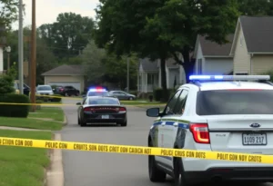 Police presence at a shooting scene in Nutbush neighborhood