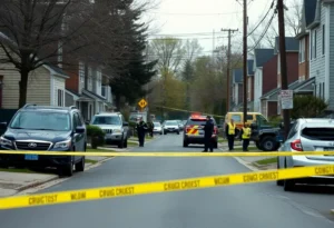 Scene of the Nutbush neighborhood shooting with police presence
