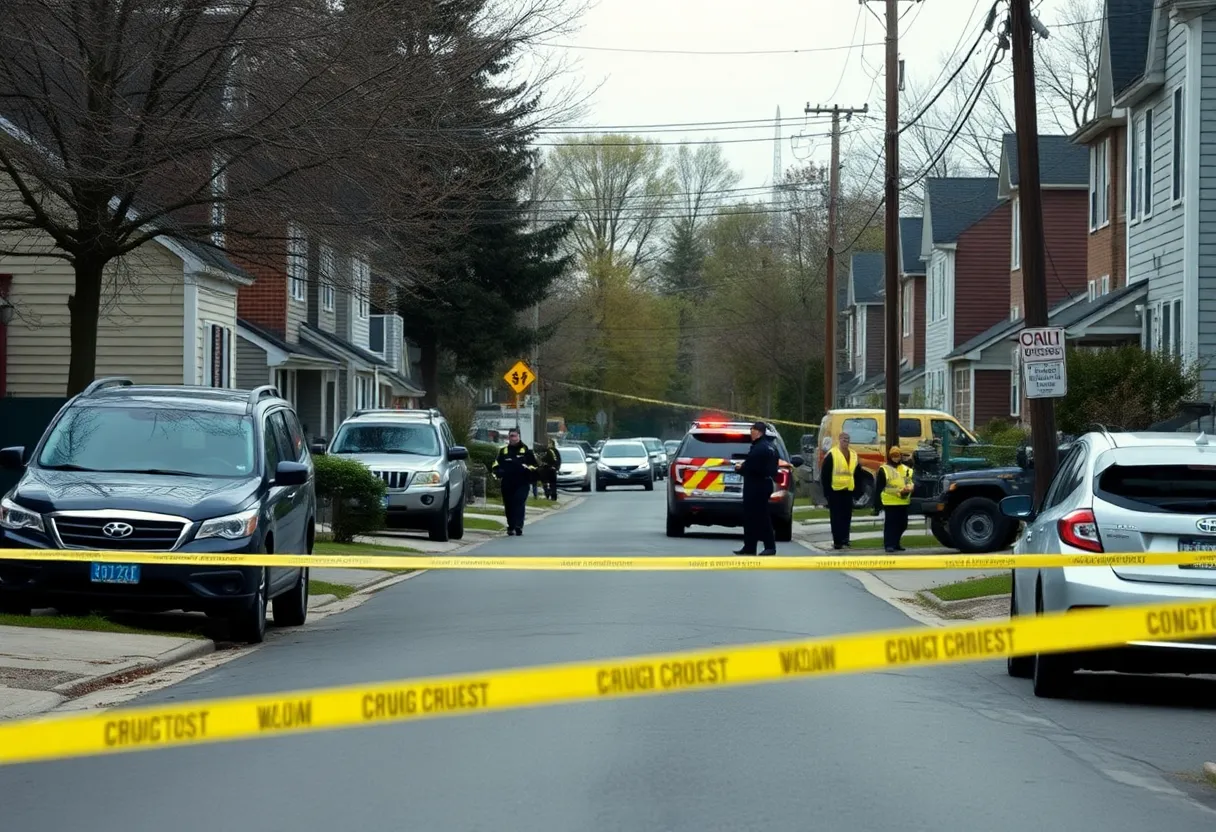 Scene of the Nutbush neighborhood shooting with police presence
