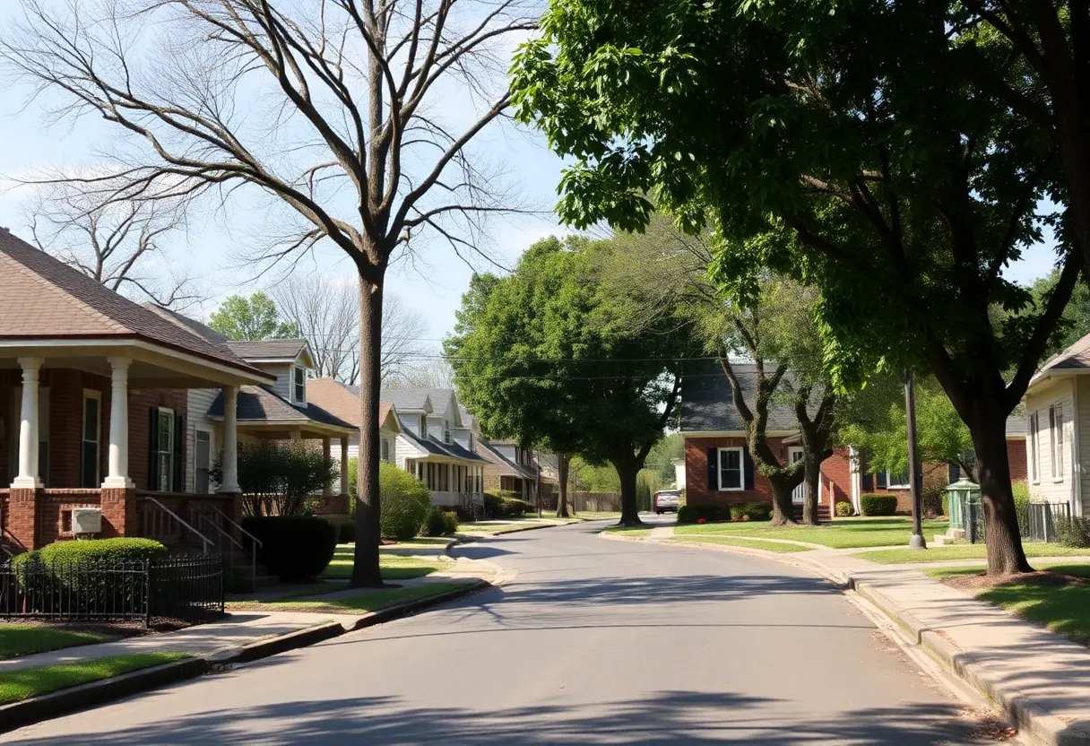 Quiet street in Nutbush neighborhood, Memphis, Tennessee