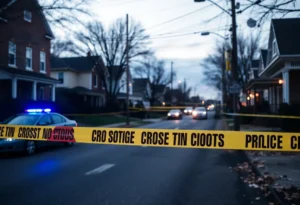 Police tape at a shooting scene in Nutbush, Memphis