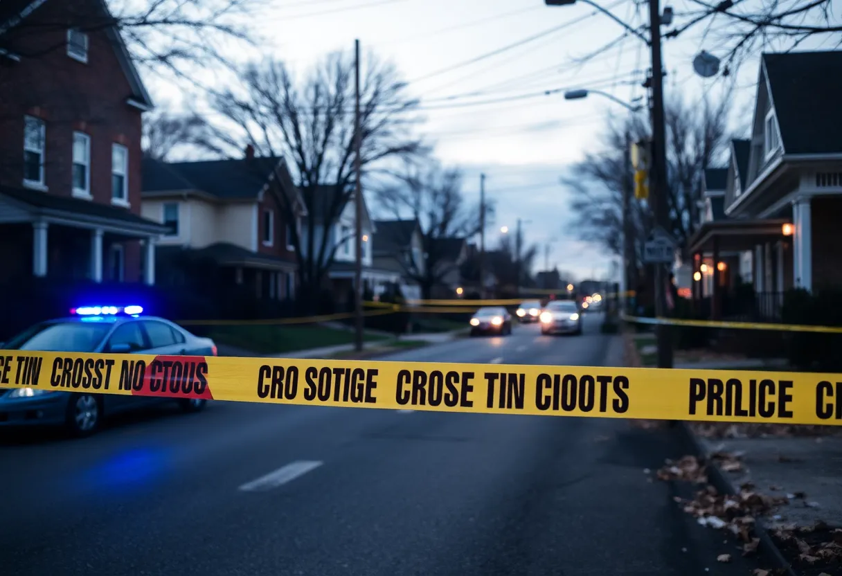 Police tape at a shooting scene in Nutbush, Memphis
