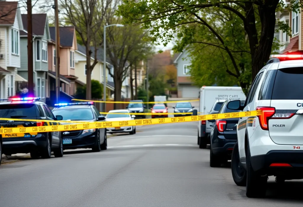 Police vehicles at a shooting scene in Nutbush Neighborhood, Memphis