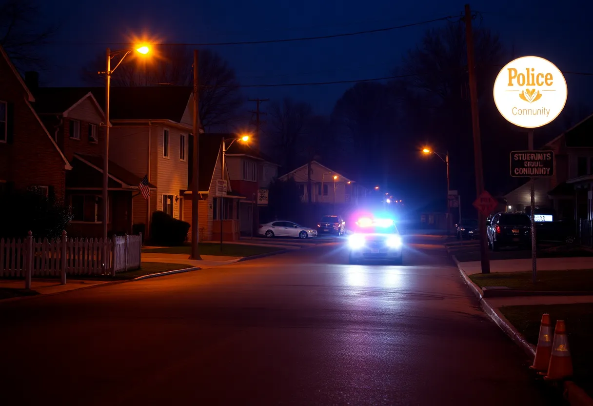 Police lights at a scene of a shooting in Orange Mound neighborhood