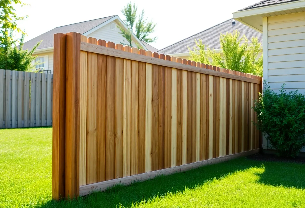 Beautifully installed wooden fence showcasing superior craftsmanship by Patriot Fence.