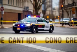 Police car at crime scene in Memphis