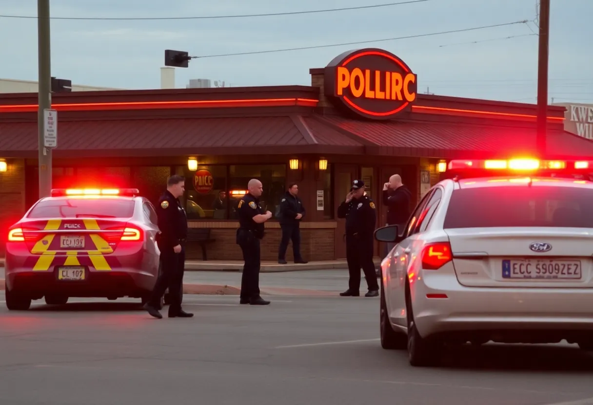 Officers detain suspects after a police pursuit involving a stolen car.
