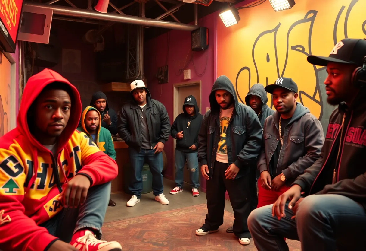 Film set inspired by West Coast rap culture from the 1990s