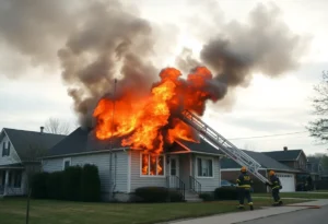 Firefighters battling a house fire in South Memphis
