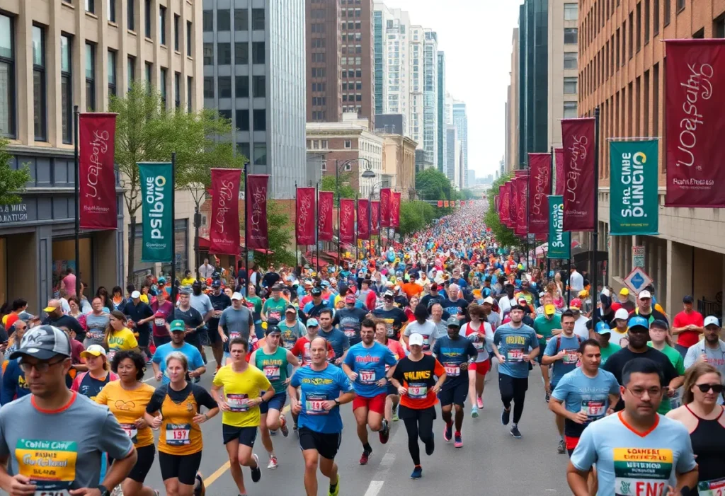 Participants and spectators at St. Jude Memphis Marathon