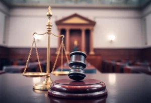 Supreme Court chambers with gavel