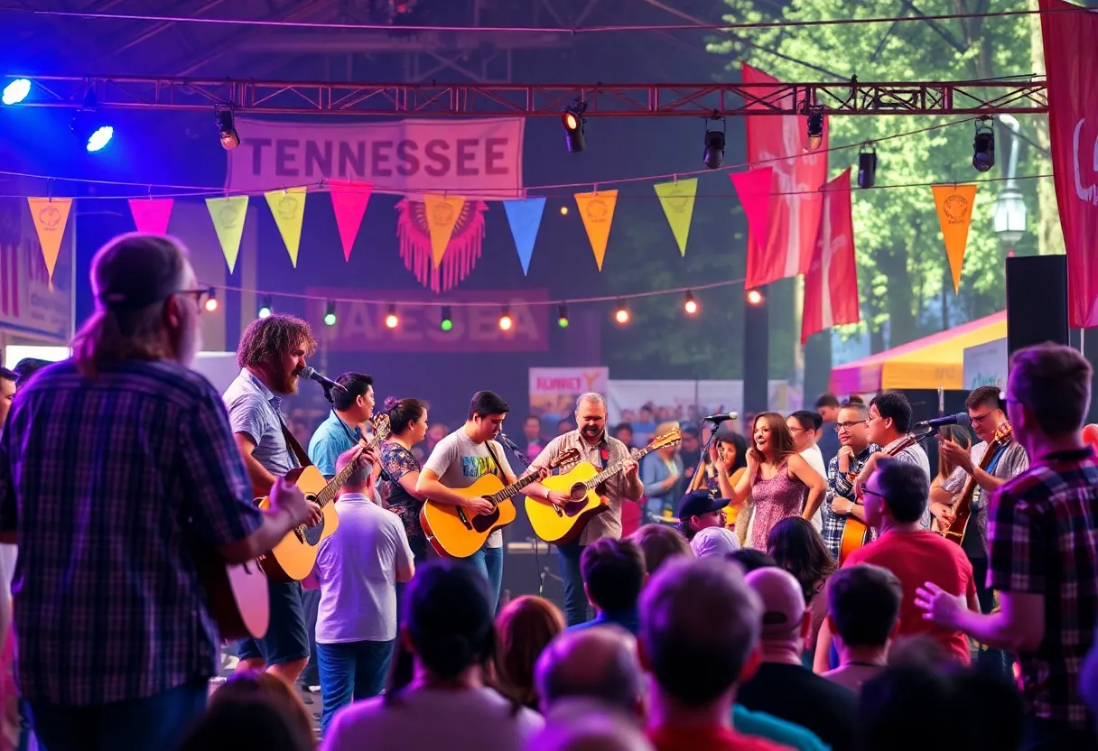 Musicians performing during Tennessee Songwriters Week